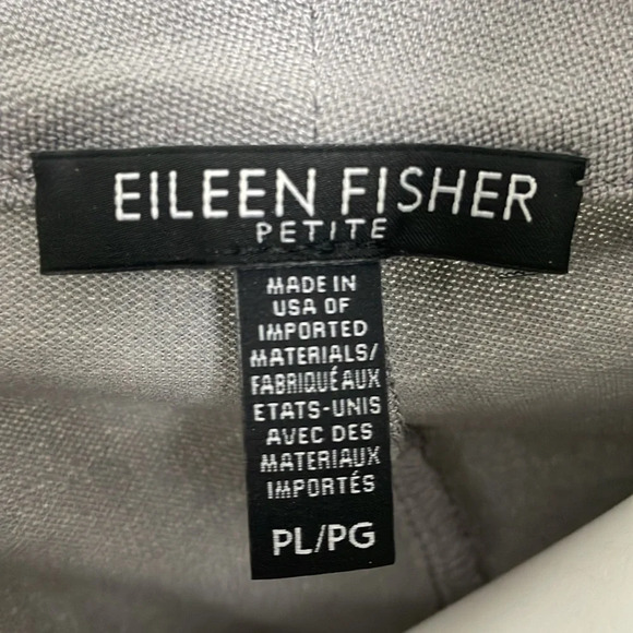 Eileen Fisher Washable Stretch Crepe Long Open Front Jacket Gray Petite Large - Picture 5 of 9